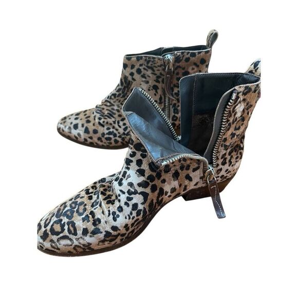 Golden Goose Viand Leopard Pony Hair Double Zip Ankle Bootie Eu 40 US 10 - Picture 2 of 15
